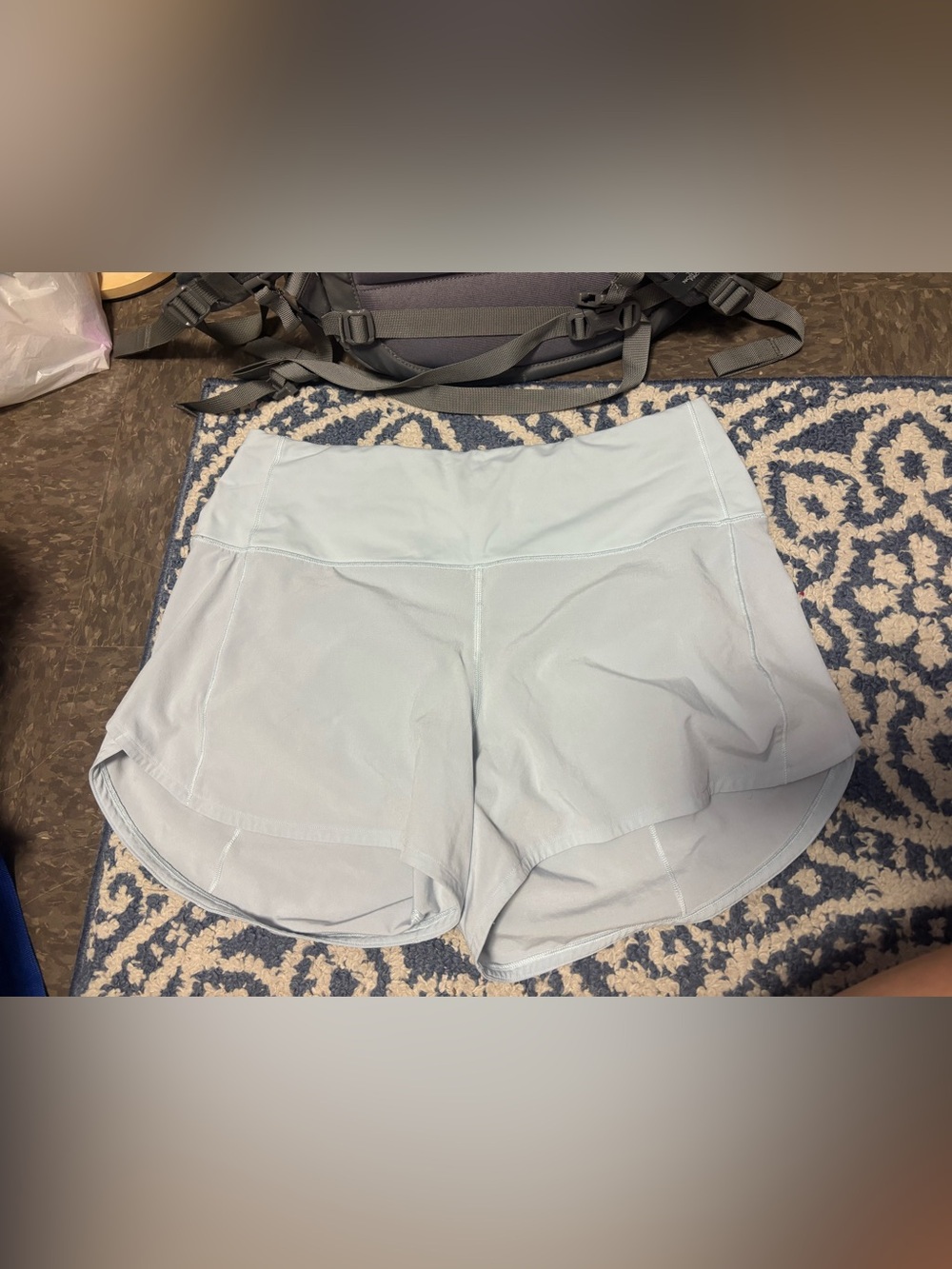 Lululemon Speed Up High-Rise Lined Shorts 4” in Powder Blue